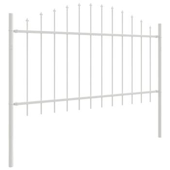 Gartenzaun mit Hoop Top Weiß 10.2x1 m Stahl