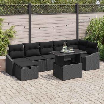 ARDEBO.de - Gartensofa-set 8 stk. Schwarz Poly-Rattan
