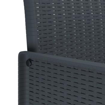 5-teiliges Garten Essset mit Kissen Anthrazit Poly Rattan