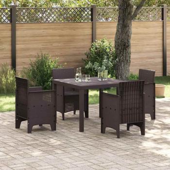 ARDEBO.de - 5-teiliges Garten Essset Braunes Poly Rattan