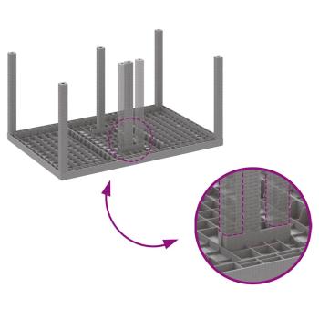 7-teiliges Garten Esszimmer Set mit Kissen Hellgrau Poly Rattan