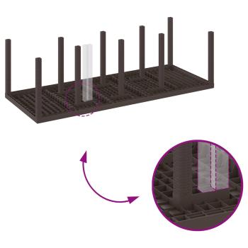 11-teiliges Garten-Essgruppe mit Kissen Braun Poly-Rattan