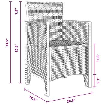 9-teiliges Garten Essset Anthrazit Poly-Rattan