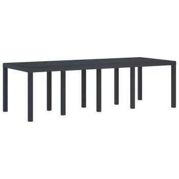 9-teiliges Garten Essset Anthrazit Poly-Rattan