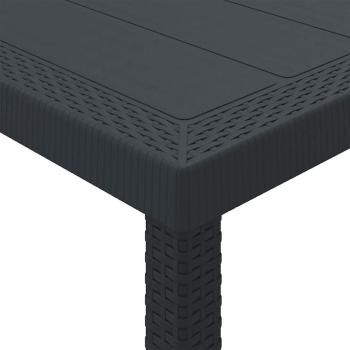 9-teiliges Garten Essset Anthrazit Poly-Rattan