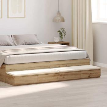 ARDEBO.de - Nachttisch mit Schubladen Artisan Eiche 200x36,5x16,5 cm Holzwerkstoff