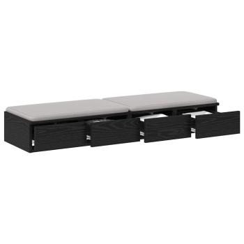 Bett Schubladen Schwarz 120x36,5x16,5 cm Holzwerkstoff