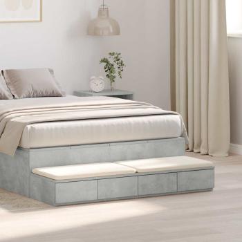 ARDEBO.de - Bett Schubladen Beton Grau 120x36,5x16,5 cm