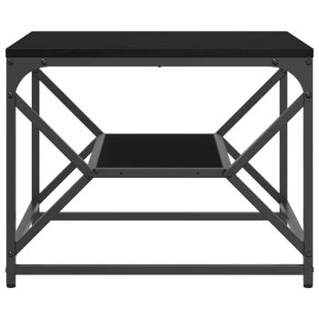 Schwarzer Eichen Couchtisch mit Regal, 51x50x40 cm, aus Holzwerkstoff