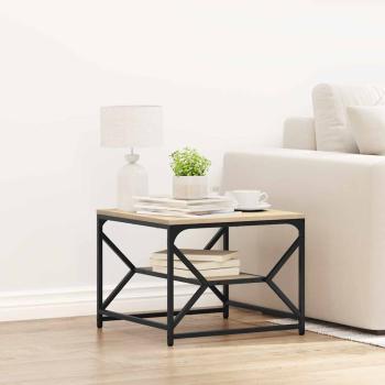 ARDEBO.de - Couchtisch mit Regal in Sonoma-Eiche ? 51x50x40 cm ? Holzwerkstoff