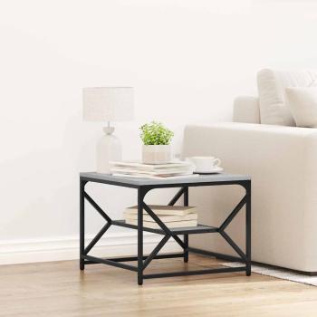 ARDEBO.de - Couchtisch mit Regal - Grau Sonoma - 51x50x40 cm - Hergestellt aus Holzwerkstoff