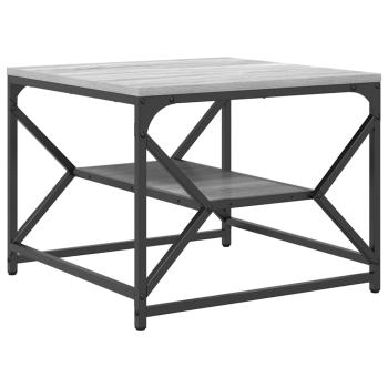 Couchtisch mit Regal - Grau Sonoma - 51x50x40 cm - Hergestellt aus Holzwerkstoff