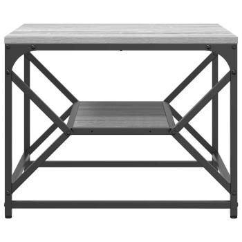Couchtisch mit Regal - Grau Sonoma - 51x50x40 cm - Hergestellt aus Holzwerkstoff