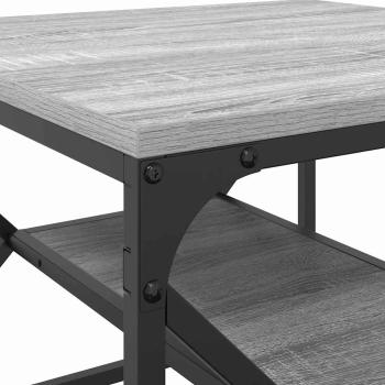 Couchtisch mit Regal - Grau Sonoma - 51x50x40 cm - Hergestellt aus Holzwerkstoff