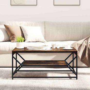 Couchtisch mit Regal Geräucherte Eiche 90x50x40 cm Spanplatte