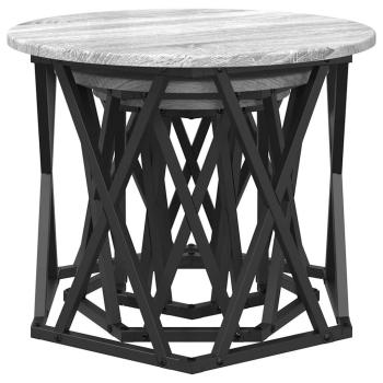 Stapelbare Beistelltische 3 Stück Grauer Sonoma Holzwerkstoff