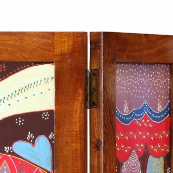 Raumteiler 3 Paneele Honigbraun 35x1,5x160 cm Massivholz Akazie