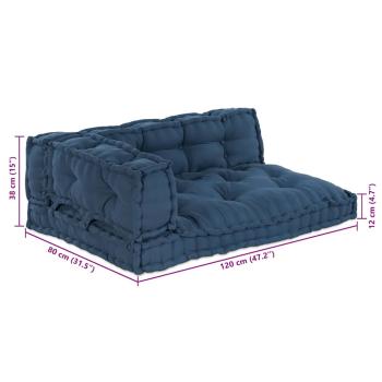 Pallet Sofa Kissen mit Arm- und Rückenstütze - Blaues Stoff