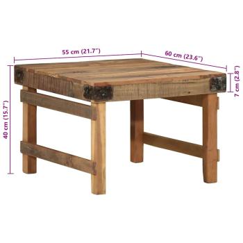 Couchtisch 55x60x40 cm Massivholz Altholz