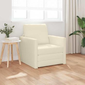 ARDEBO.de - Schlafsofa 2-in-1 Creme 74x77x81 cm Kunstleder