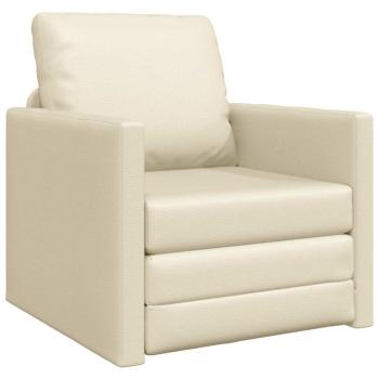 Schlafsofa 2-in-1 Creme 74x77x81 cm Kunstleder