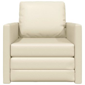 Schlafsofa 2-in-1 Creme 74x77x81 cm Kunstleder