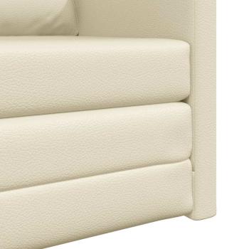 Schlafsofa 2-in-1 Creme 74x77x81 cm Kunstleder