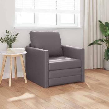 ARDEBO.de - Boden Sofa Bett 2-in-1 Grau 74x77x81 cm Kunstleder
