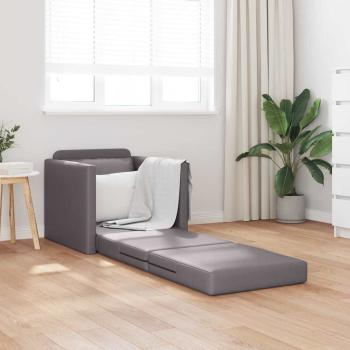 Boden Sofa Bett 2-in-1 Grau 74x77x81 cm Kunstleder