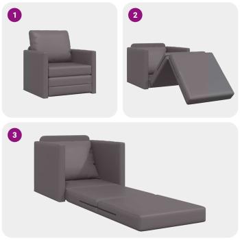 Boden Sofa Bett 2-in-1 Grau 74x77x81 cm Kunstleder