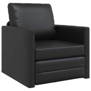Futon Sofa Bett 2-in-1 Schwarz 74x77x81 cm Kunstleder