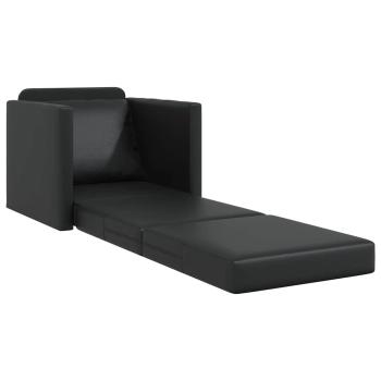 Futon Sofa Bett 2-in-1 Schwarz 74x77x81 cm Kunstleder