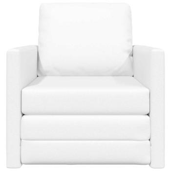Boden-Sofa-Bett 2-in-1 Weiß 74x77x81 cm Kunstleder