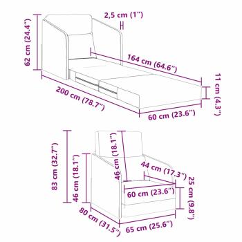 Fußboden Schlafsofa 2-in-1 Hellgrau 65x80x83 cm Stoff