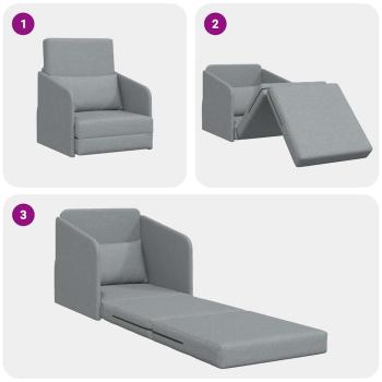 Fußboden Schlafsofa 2-in-1 Hellgrau 65x80x83 cm Stoff