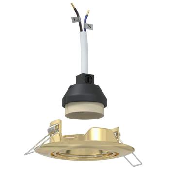 Eingebaute Spots 24 Stück Rund GU10 Gold Ø90 mm Stahl