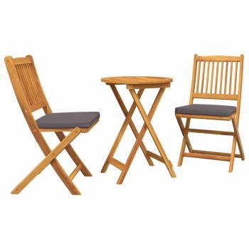 3-teiliges Garten Bistro Set - solides Akazienholz
