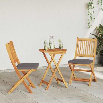 3-teiliges Garten Bistro Set - solides Akazienholz