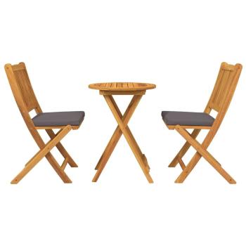 3-teiliges Garten Bistro Set - solides Akazienholz