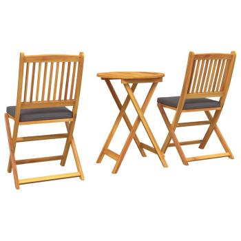 3-teiliges Garten Bistro Set - solides Akazienholz