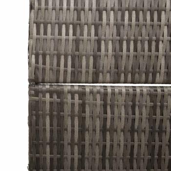 Raumteiler 3 Panels Faltbar Grau 147x180 cm Poly Rattan