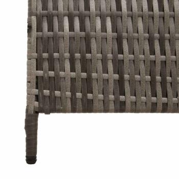 Raumteiler 3 Panels Faltbar Grau 147x180 cm Poly Rattan