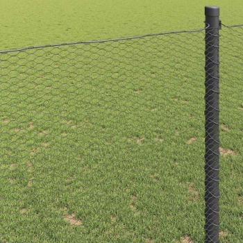 Sechseckgeflechtzaun 1,4 x 25 m PVC Grau