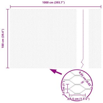 Sechseckzaun 1x10 m Feuerverzinkter Stahl