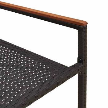 Stapelbare Gartenstühle mit Kissen - 2-Teiliges Set in Schwarz Poly Rattan