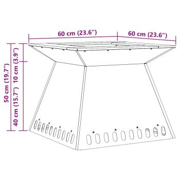 Feuerstelle Schwarz 60x60x50 cm Stahl