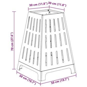Quadratische Feuerstelle Schwarz 50x50x70 cm Stahl
