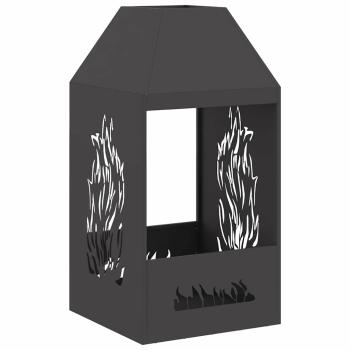 Feuerstelle Schwarz 50x50x100 cm Stahl