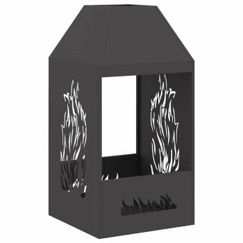 Feuerstelle Schwarz 50x50x100 cm Stahl