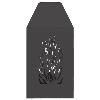 Feuerstelle Schwarz 50x50x100 cm Stahl